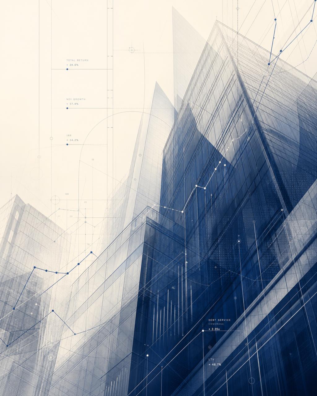 Abstract architectural and financial composition